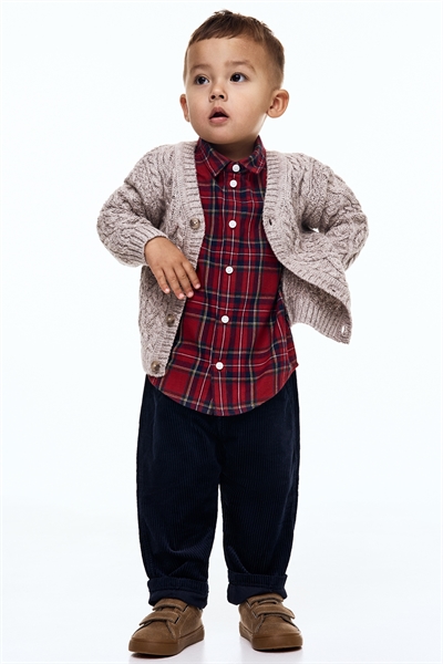 Кардиган вязаный с узором "косы" 1252734003