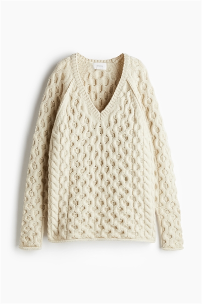 Джемпер из шерсти у вязаным узором 1255474001