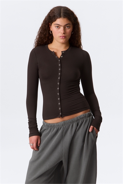 Тонкий кардиган с длинными рукавами и пуговицами 1268633002