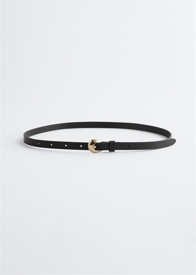 Тонкий кожаный ремень с пряжкой в форме полумесяца 1285352001