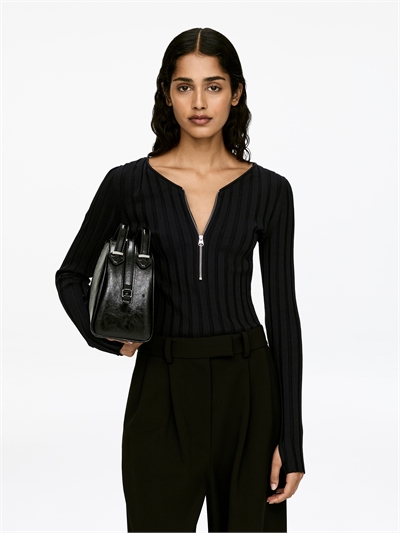 Джемпер на молнии с ребристой отделкой 1294666001