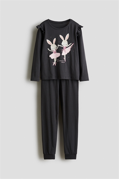 Пижама из хлопка с принтом 1298832002