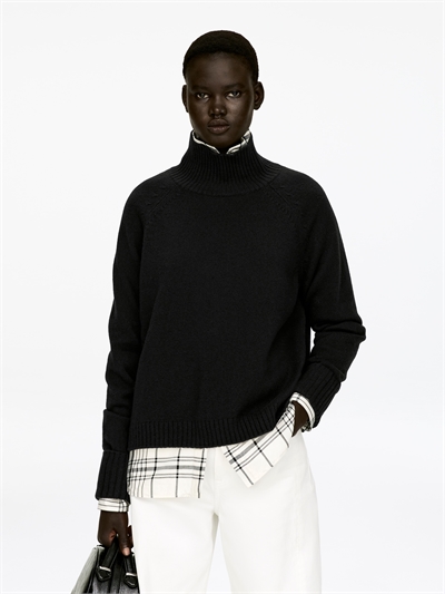 Шерстяной джемпер с рулонным вырезом 1300527001