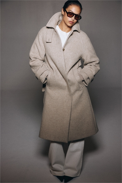 Безразмерное пальто из шерстяного бленда 1303176003