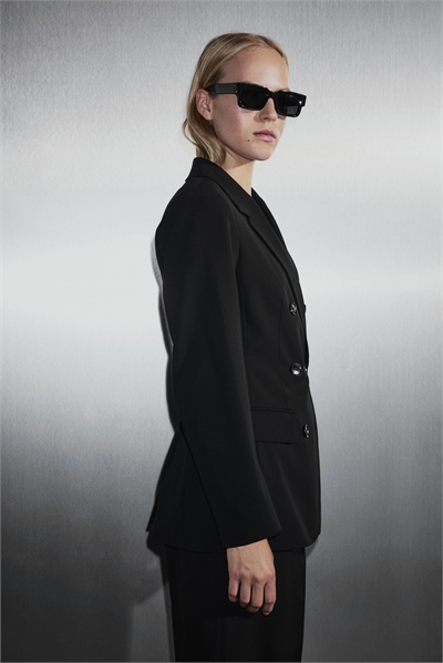 Двубортный блейзер из ткани, устойчивой к морщинам 1303476001