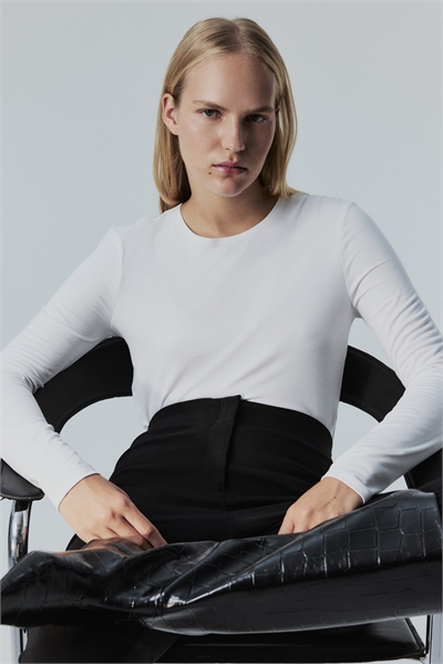 Утепленный топ Slim Fit с длинными рукавами 1303502003