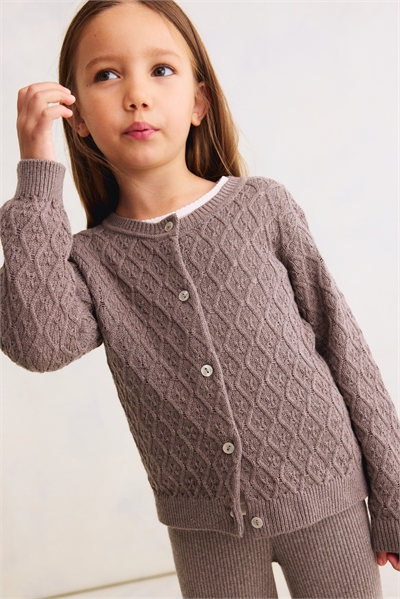 Кардиган из хлопка с текстурной вязкой 1303674001