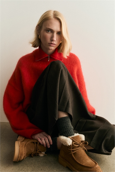 Замшевые сапоги на шнуровке с теплой подкладкой 1304179001