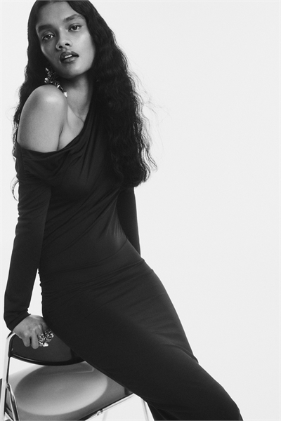 Драпированное платье на одно плечо 1304876001