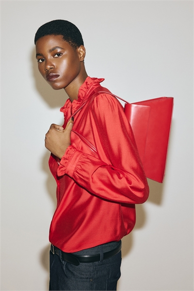 Блузка с воротником с оборкой 1305261002