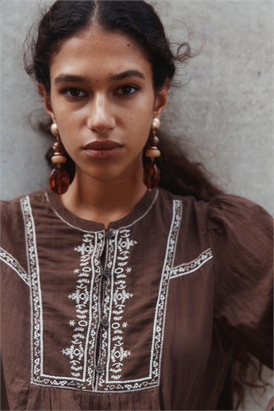 Блузка из хлопка с вышивкой 1306095001