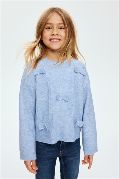 Вязаный джемпер с отделкой бантами 1311908003