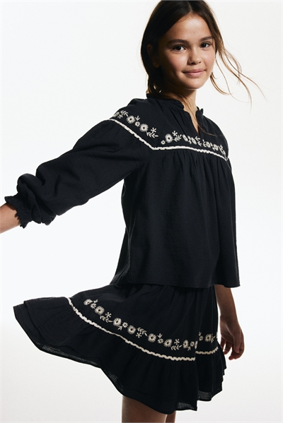 Юбка из хлопка с вышивкой 1316947001