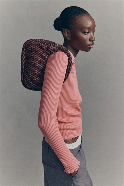 Джемпер-поло с ребристой вязкой 1317726002