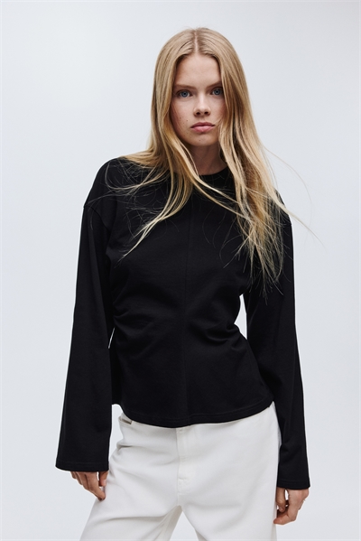 Топ из хлопкового джерси с начесом 1328687001