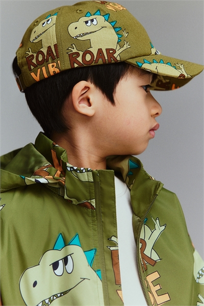 Кепка из принтованного холста 1277156001