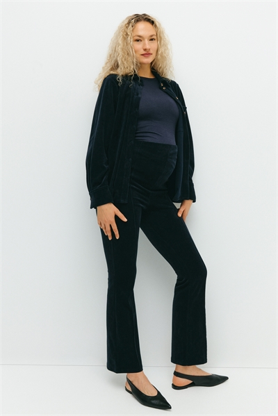 Расклешенные велюровые брюки MAMA 1289429001