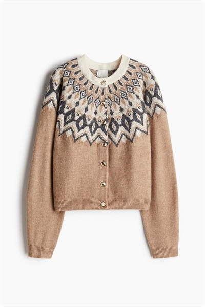Кардиган жаккардовой вязки 1258541001