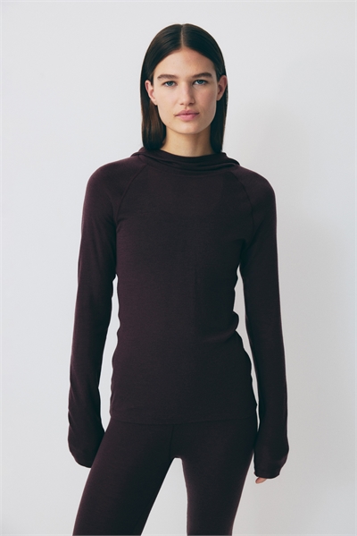 Шерстяной спортивный топ с капюшоном 1248290004