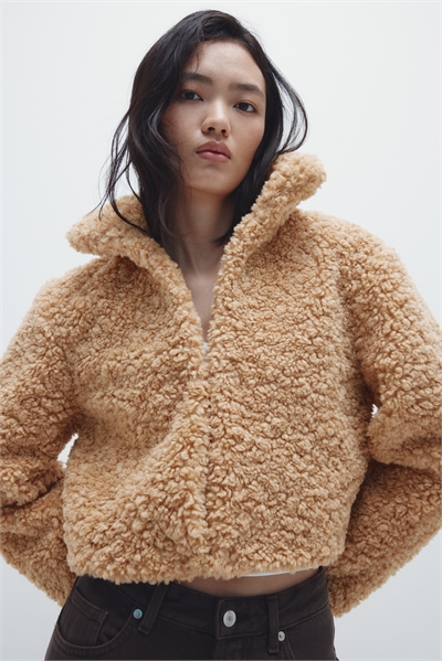 Обрезанный плюшевый жакет 1304183001