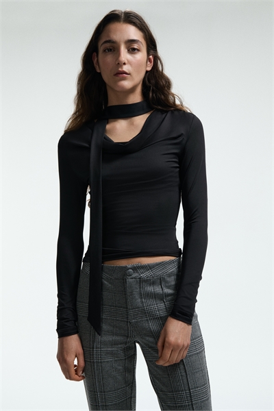 Топ с отделкой шарфом 1304260001