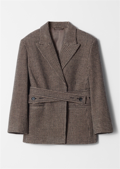 Блейзер из шерсти с поясом 1246500001