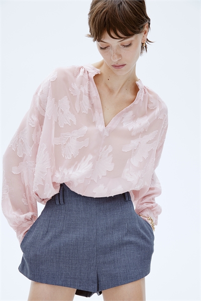 Блузка с жаккардовым переплетением 1257670002