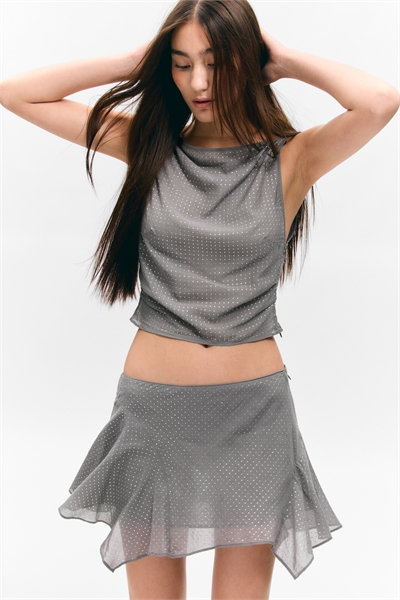 Асимметричная юбка-мини с блестками 1296818001