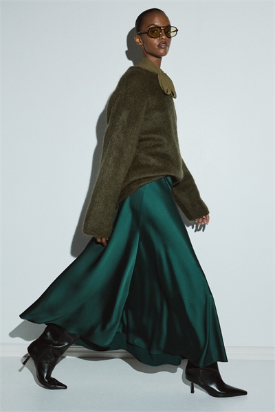 Атласная юбка макси 1302073003