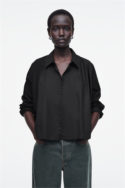 Расслабленная расклешенная рубашка из хлопка 1256714001