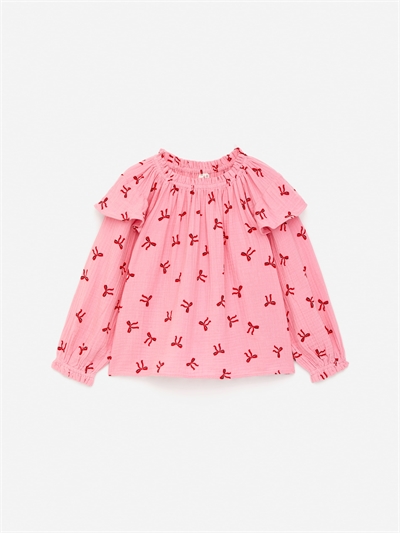 Блузка из муслина с оборками 1293579002