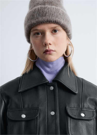 Матовая манишка из смеси мохера и шерсти 1311378002