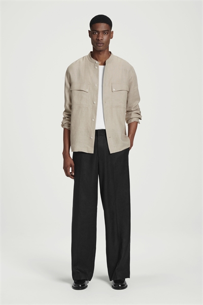 Эластичные льняные брюки с прямыми штанинами 1263157003