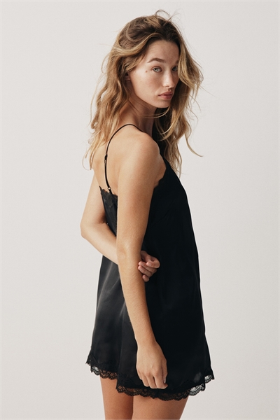 Атласный ночной платок с кружевной отделкой 1308282001