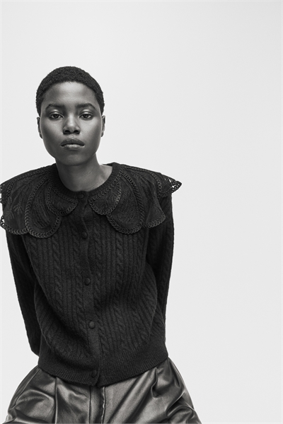 Кардиган с кружевным воротником 1311185002