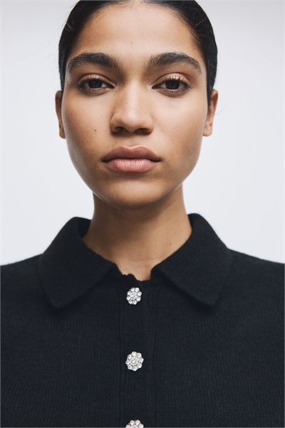 Кардиган с короткими рукавами и воротником 1315272004