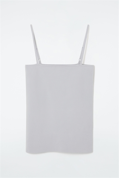 Трикотажный топ-бандо в рубчик с бретелями 1227194003