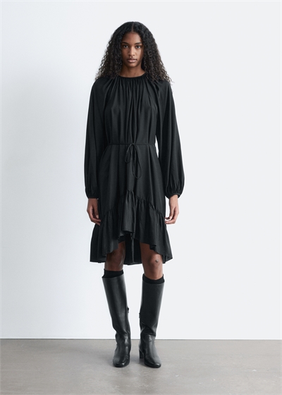 Мини-платье с воланами и рукавами-баллонами 1316333002