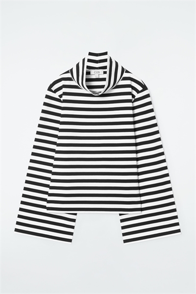 Футболка с длинными рукавами и воротником в полоску 1266896001