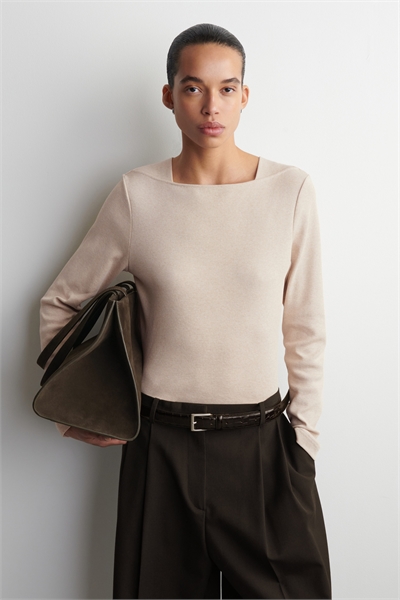 Топ с длинными рукавами из хлопкового джерси 1304498002