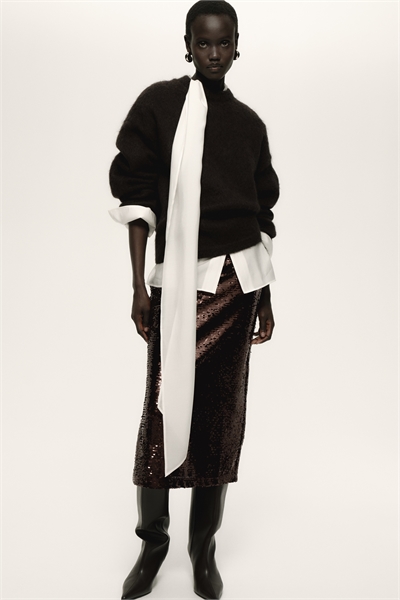 Юбка-миди с блестками 1313565002