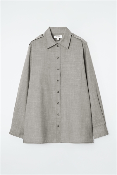 Шерстяная рубашка с декором в виде эполет 1251060001