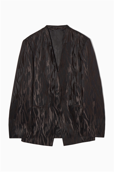 Блейзер без воротника из жаккарда с зеброй 1192148001