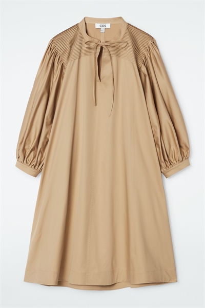 Мини-платье со складками и завязками 1232135002