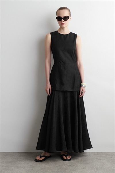 Платье-миди с многослойным пеплумом 1277581001