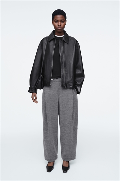 Широкие брюки barrel leg из шерстяной ткани 1249182002