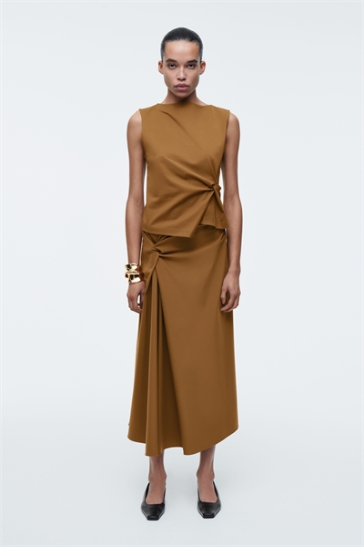 Юбка-миди с кручеными деталями 1282759002