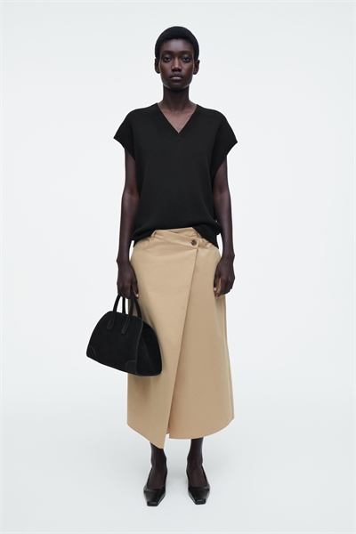 Асимметричная хлопковая юбка-миди 1264891001