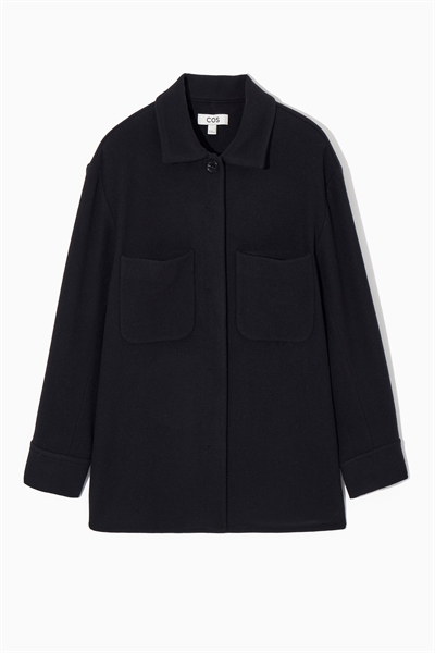 Шерстяная рубашка с накладными карманами 1196866001