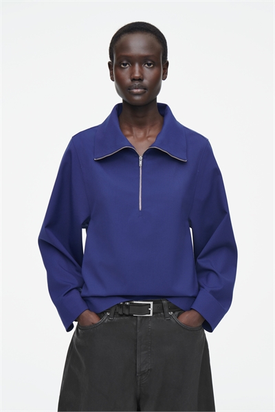 Блузка с молнией из шерстяного материала 1265152001